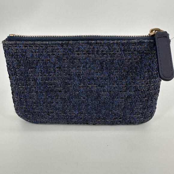 Chanel Woven Straw Raffia Deauville Cosmetic Pouch Blue - Picture 2 of 3